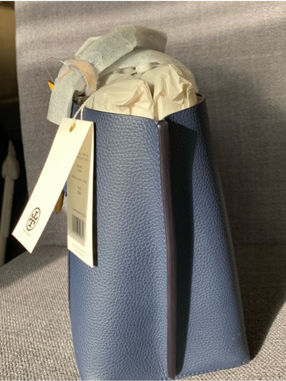 New 56249 Tory Burch Perry Small Triple Compartment Tote Shoulder Bag Brilliant - Picture 2 of 10